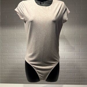Express Cream Fitted‎ Bodysuit Top